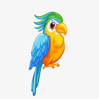 美丽卡通鹦鹉矢量图免抠