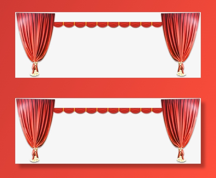 红色喜庆幕布装饰免抠