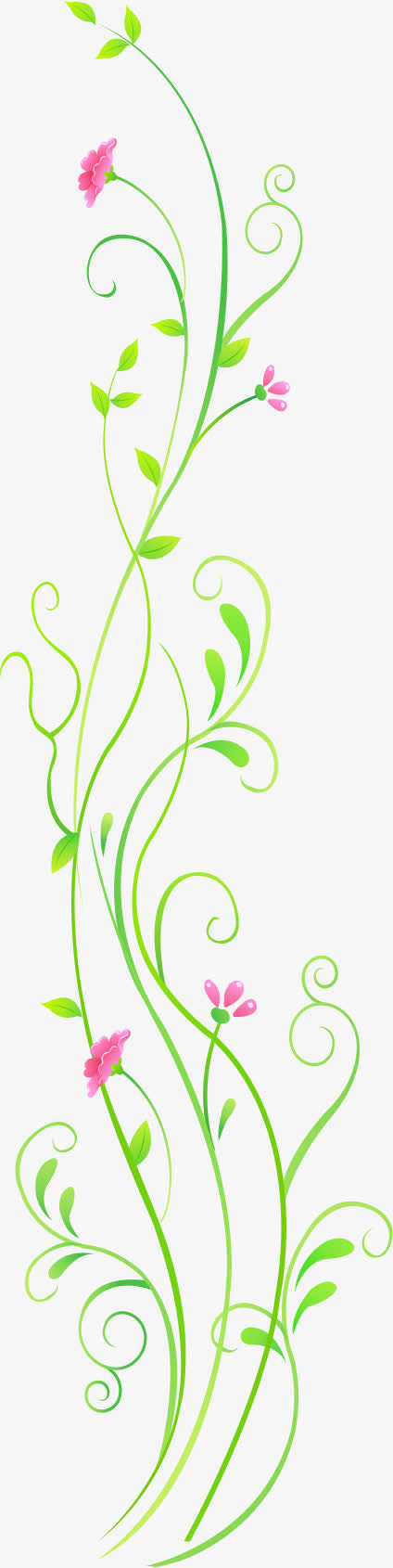 绿色花纹免抠