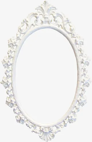 白色立体的镜子边框免抠