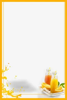夏日冰凉鲜榨果汁主题边框免抠