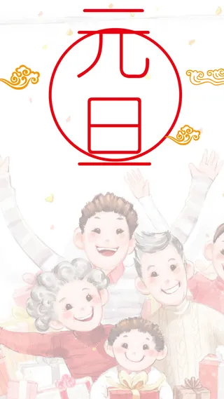 元旦节日喜庆合家团圆背景H5背景素材高清