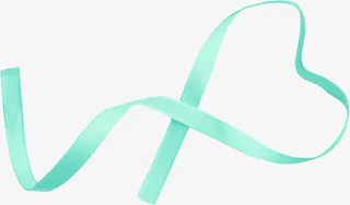 蓝色丝带创意卡通免抠