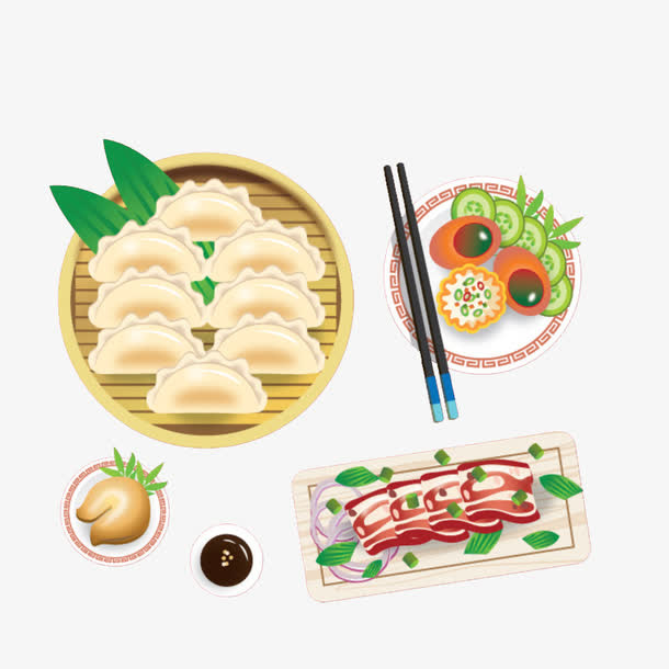 手绘中国美食免抠图免抠