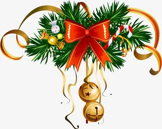 金色圣诞铃铛免抠