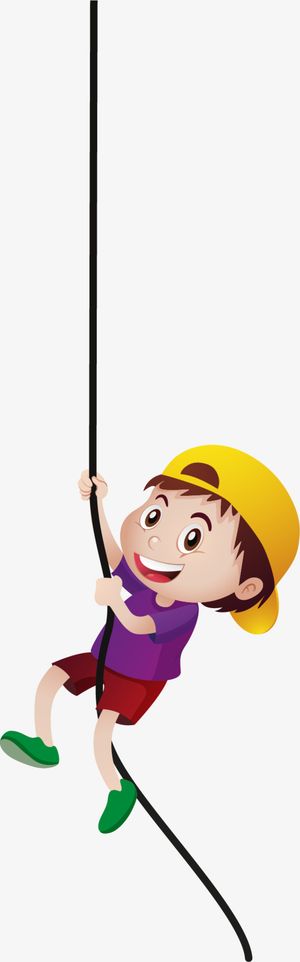 抓着绳子的小男孩免抠