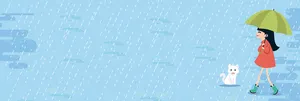 二十四节气雨水卡通banner高清