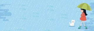 二十四节气雨水卡通banner高清