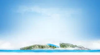 蓝色海水海岛海报背景
