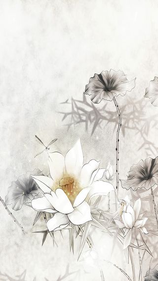 简约中国风荷花源文件H5背景素材高清