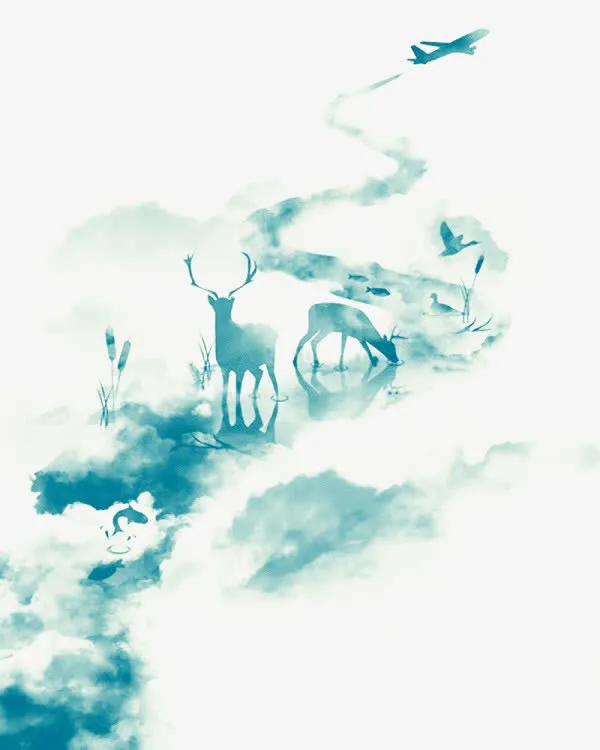 水墨梦幻免抠