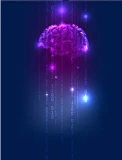 矢量大脑解剖图炫彩紫色背景高清