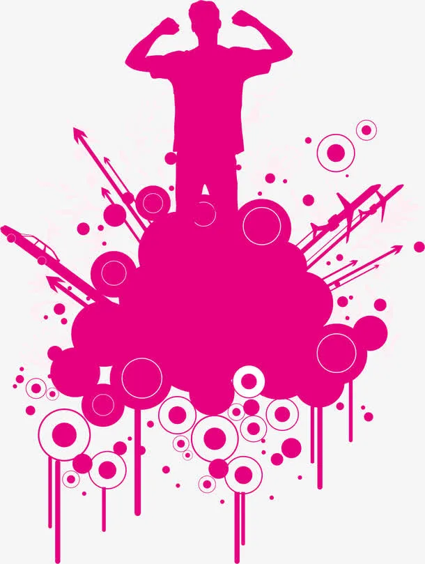 潮流人物圆形免抠