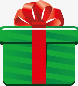 小清新绿色礼盒免抠