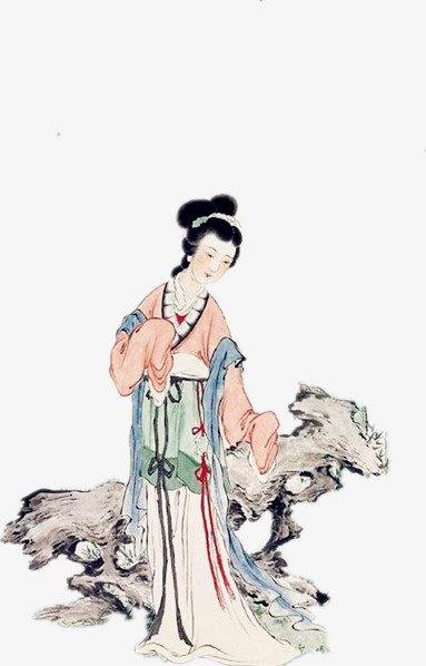 李清照假山透明素材免抠