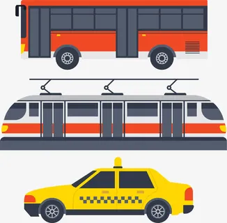 红色扁平巴士免抠