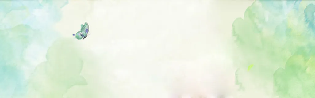 绿色水彩涂鸦海报免抠