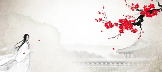 中国风水墨画古韵平面广告高清