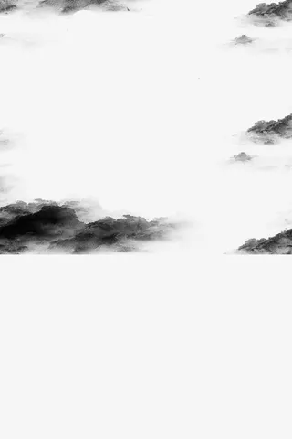 水墨山丘画免抠