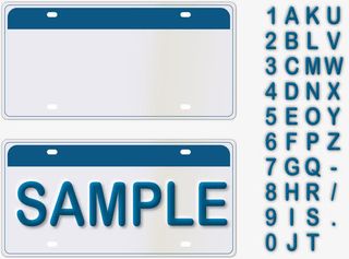 蓝色简约数字字母矢量素材免抠