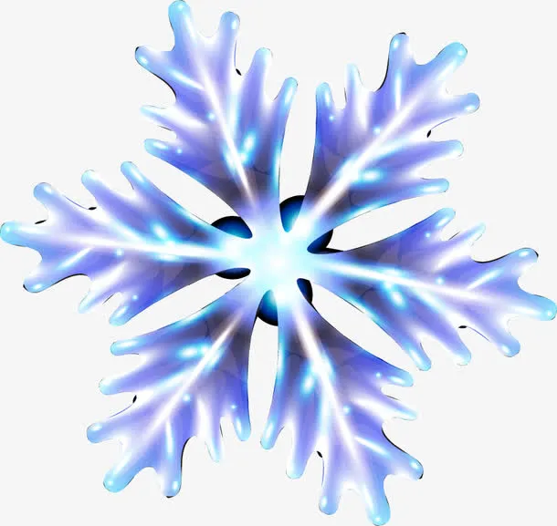 蓝色纯净渐变雪花免抠