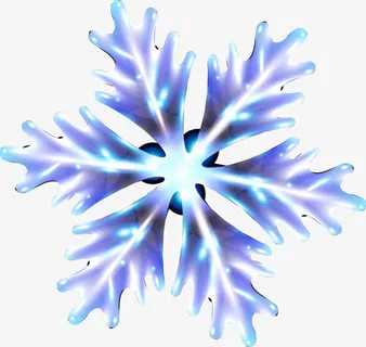 蓝色纯净渐变雪花免抠