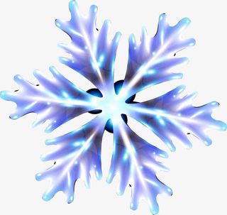 蓝色纯净渐变雪花免抠