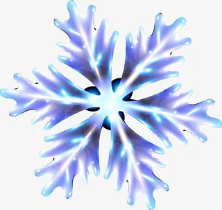 蓝色纯净渐变雪花免抠