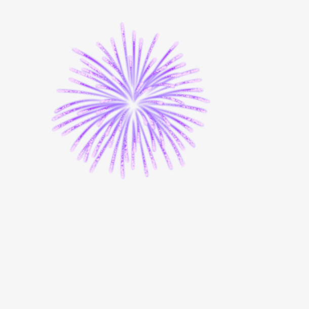 紫色烟花元素免抠