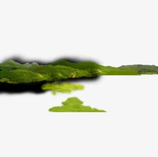 绿色山丘免抠
