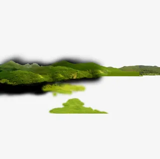 绿色山丘免抠