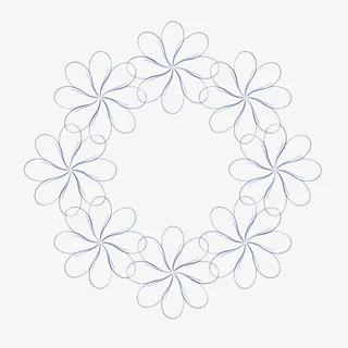 中国风线条花纹圆环图案免抠