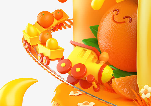 3D橙子免抠