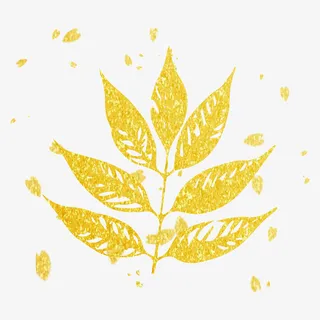 金粉叶子装饰海报元素免抠
