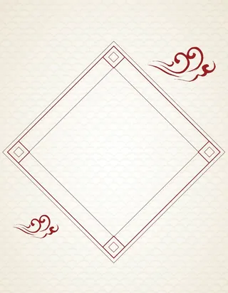 矢量古风祥云手绘菱形边框背景素材高清