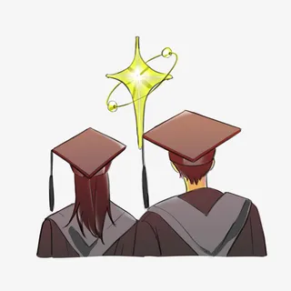 卡通毕业季青春的背影免抠