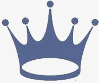 蓝色卡通皇冠标签免抠