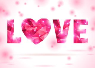 红色英文爱艺术创作免抠