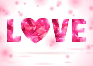 红色英文爱艺术创作免抠