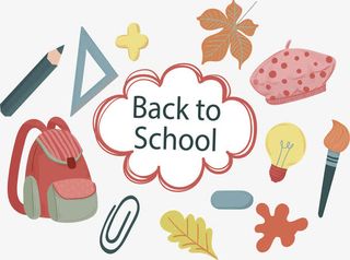 红色线条云朵海报免抠