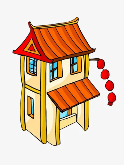 关于卡通的彩色房子免抠
