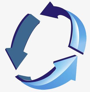 蓝色360度箭头免抠