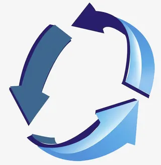 蓝色360度箭头免抠