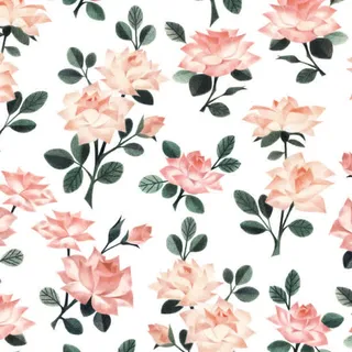 手绘粉色梦幻花朵绿叶免抠 手绘粉色梦幻花朵绿叶免抠