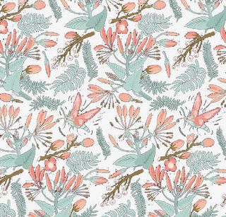 浅蓝色叶子粉红色花果子免抠