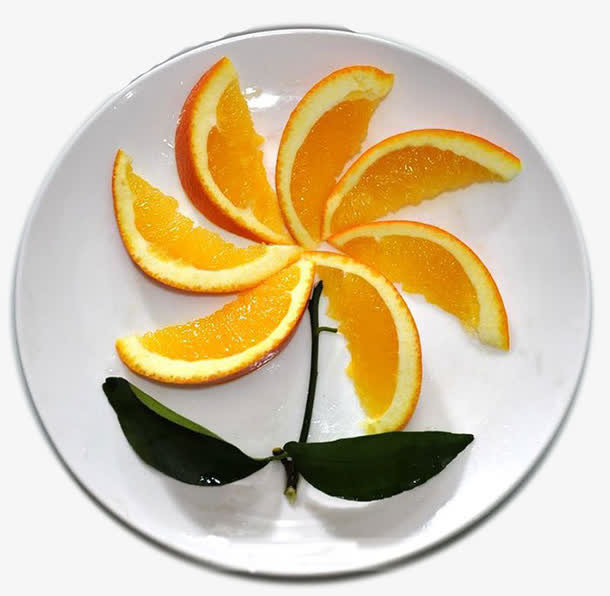 橙子花水果盘免抠