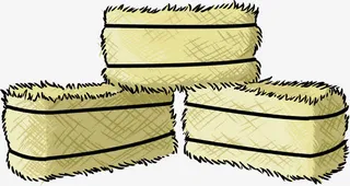 手绘涂鸦干草捆免抠