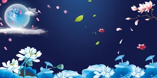 创意大气花瓣中秋国庆海报背景素材高清