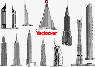 矢量图城市设计楼房免抠