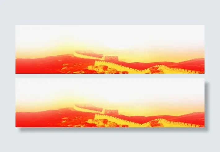 高清图片红色长城效果图免抠